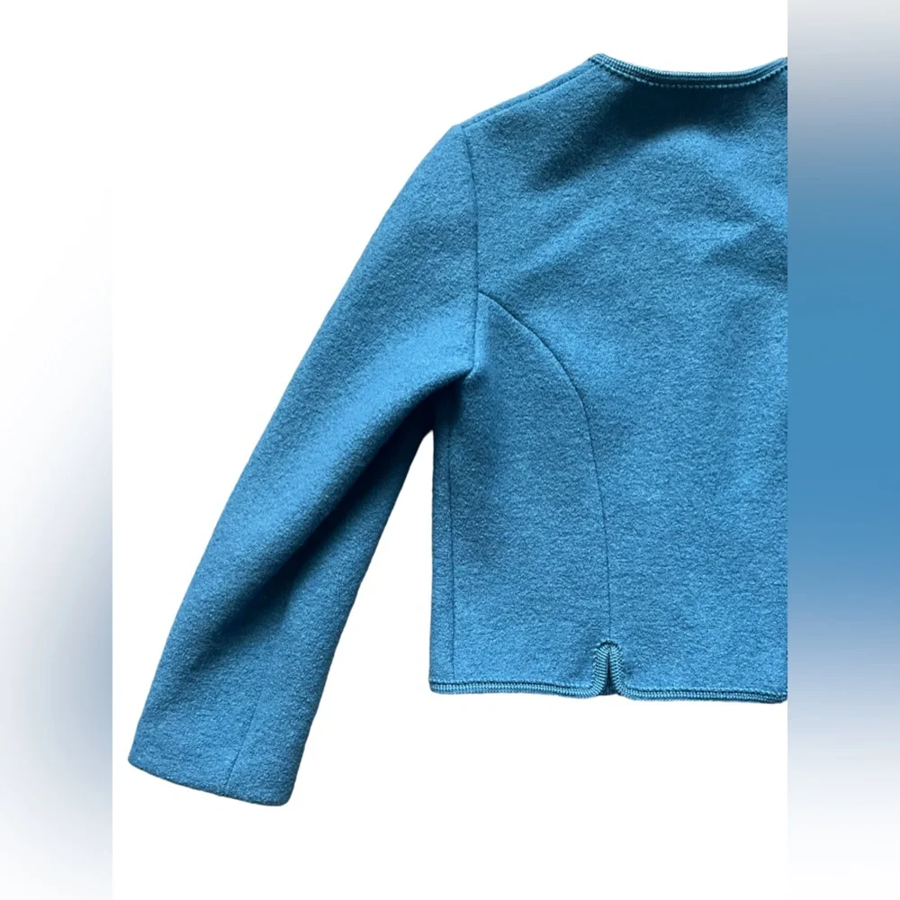 Salzburger Wool Trachten Cardigan Sweater Jacket Austrian Cardigan Blue Size L - Picture 7 of 14